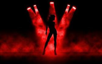 Wallpaper A Girl Dancing In The Red Lights