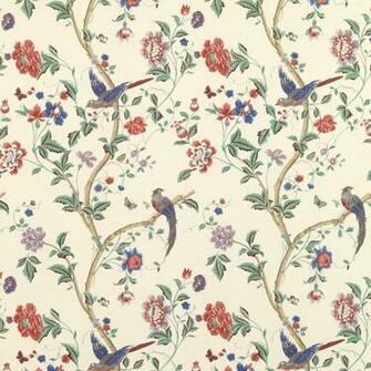 Home Decorating Wallpaper Summer Palace Multi Crimson