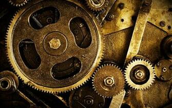 Mechanism Gears Nuts Steampunk Wallpaper Background