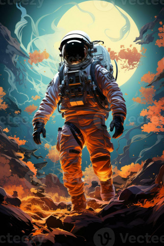 Cartoon Astronaut Wallpaper