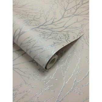 Wallpaper I Love Shimmer Tree Mushroom Silver