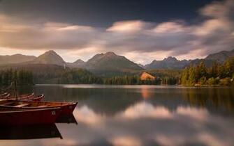 Strbske Pleso Tatra National Park Slovakia Lake Mountain Boat