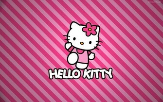 Wallpaper Background Pink Hello Kitty Black Background