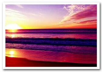 Rainbow Ocean Sunset Framed Art Giclee Print