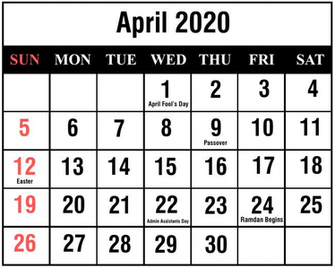 April Calendar Printable Template Blank Editable Word Pdf