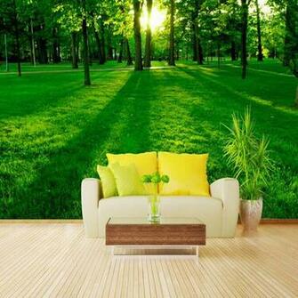 Great Wall 3d Green Nature Sun Forest Photo Wallpaper Murals For