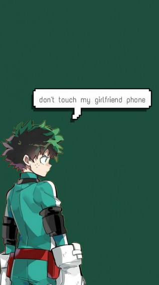 Izuku Midoriya Dont Touch My Girlfriend Phone Wallpaper