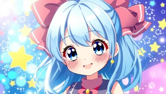 Cute Blue Anime Girl Wallpaper