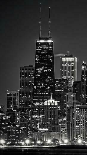 Dark Chicago Cityscape iPhone Wallpaper