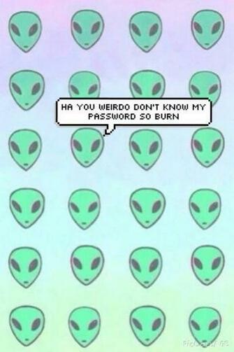 Alien Background Blue Emoji Green iPhone Pale Pastel Quotes