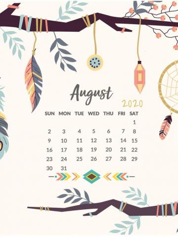August Calendar Wallpaper For iPhone