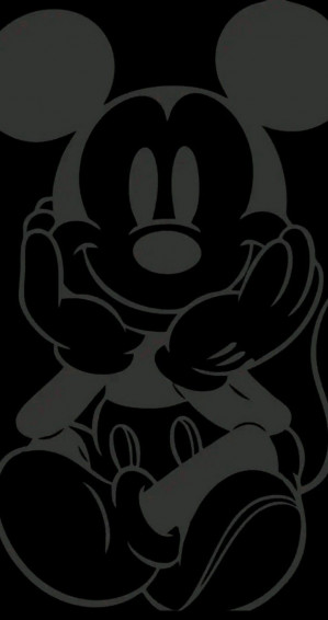 A Black And White Drawing Of Mickey Mouse Wallpaper