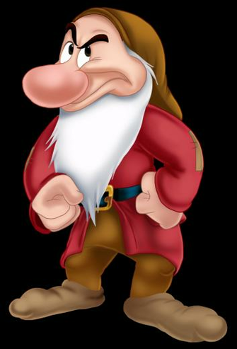 grumpy dwarf statue