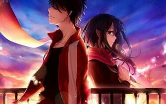 Anime Boy Girl Sunset Wallpaper