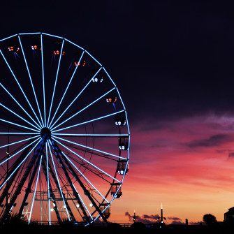 Ferris Wheel Sunset Clouds 5k iPad Air HD 4k Wallpaper Image Photos And