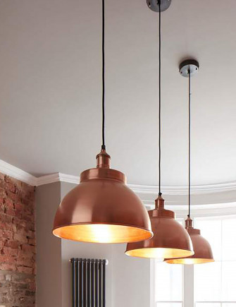 Industrial Brooklyn Dome Copper Pendant Light By Industville Wallpaper