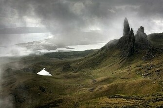 Water Mountains Clouds Landscapes Nature Scotland Geology Wallpaper