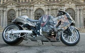 Suzuki Hayabusa Sportbike Superbike Tuning Skull Skulls Wallpaper