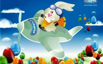 Flying Easter Bunny Wallpaper Stock Photos