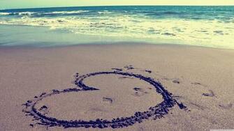 Wallpaper Valentine S Day February Heart Sand Sea Love