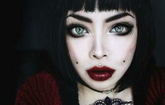 Wallpaper Girl Piercing Green Eyes Red Lips Wylon To Hayashi