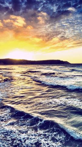 Ocean Waves Beach Clouds Sun Desktop Pc And Mac Wallpaper