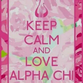 Alpha Chi Omega With A Lilly Pulitzer Print Background