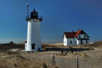 Race Point Lighthouse In Cape Cod Provincetown Massachusetts April
