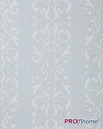 Edem Baroque Damask Wallpaper Stripes Grey Silver Pearl Effect