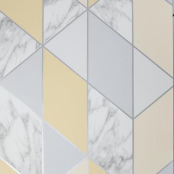 Sublime Marble Geo Yellow Stripe Geometric Effect Wallpaper