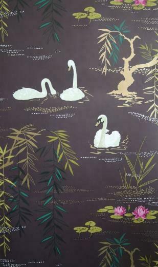 Nina Campbell S Swan Lake Wallpaper Paper