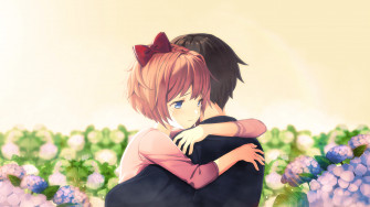 Cute Anime Couple Hug Wallpaper HD 4k Image Photos And