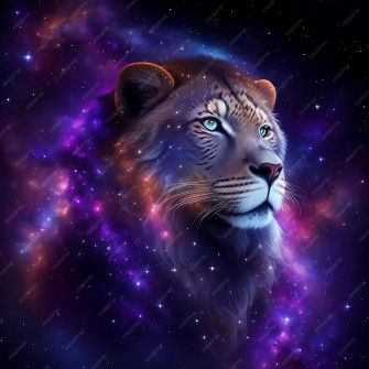 Galaxy Hipster Lion Wallpaper