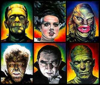 Classic Monsters Set Of Signed Prints By Chuck Hodi Only