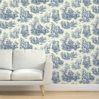 Peel Stick Wallpaper Swatch Victorian Style Toile De Jouy