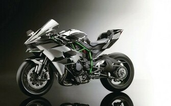 Kawasaki Ninja Bike Green On Black Silver