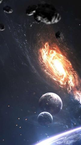 Space Planets Collision iPhone Wallpaper