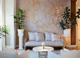 Marble Madness Calico Wallpaper Brooklyn Red Hook Apartment Silver