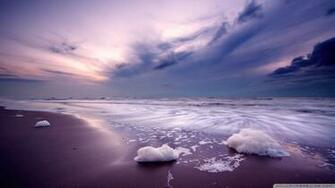 Purple Beach Landscape Wallpaper