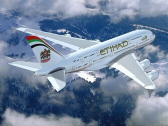 Wallpaper Airbus A380 Etihad Airways Airline Of