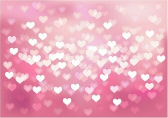 Set Of Vector Bokes Hearts Background With Pink Romantic Heart