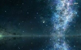 Lake Reflecting The Starry Sky Wallpaper Nature