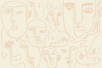 Abstract Face Line Drawing Background Design Resource Vector Wallpaper
