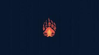 Wallpaper Paws Campfire Minimal Abstract