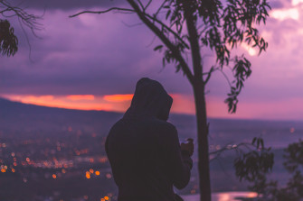 Person In Hoodie Dark Evening Silhouette 5k 4k HD Wallpaper Image