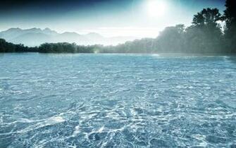 Crystal Clear Water Sun Wallpaper Stock