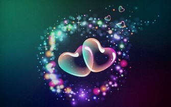 Colorful Hearts Bubbles Desktop Wallpaper New HD