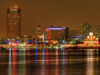 Long Beach At Night Wallpaper