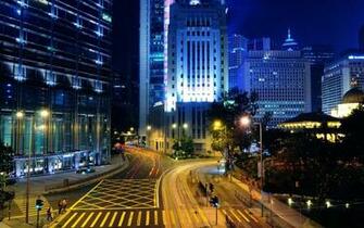 City Street At Night Background Wallpaper HD