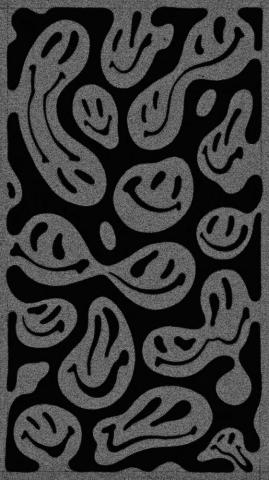 Grey Trippy Smile Aesthetic Wallpaper In Edgy